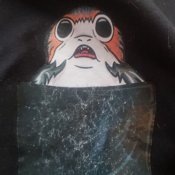 Star Wars Porg Sweatshirt Gray Long Sleeve Juniors Small #StarWars #Porg #GeekSt - Picture 2 of 3